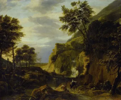 Mountainous Landscape With Waterfall 3