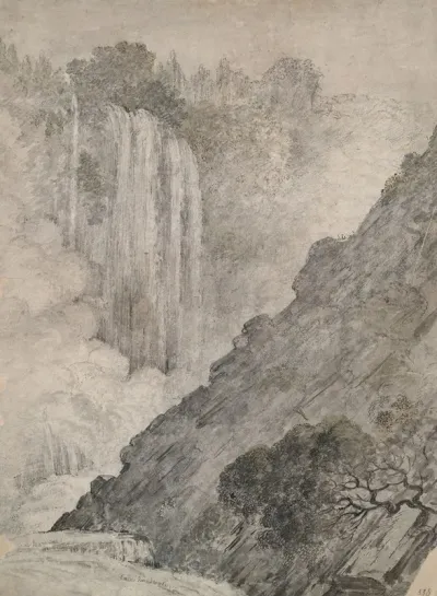 Mountainous Landscape With Waterfalls