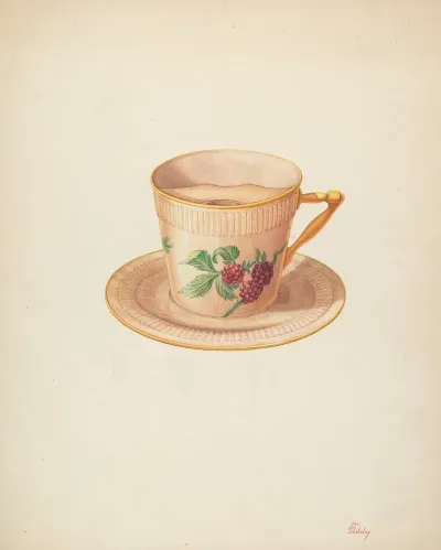 Moustache Cup And Saucer