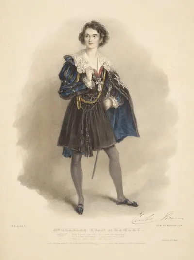 Mr Charles Kean As Hamlet In Shakespeares Hamlet