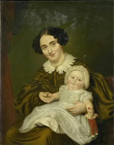 Mrs Carp And Her Young Son