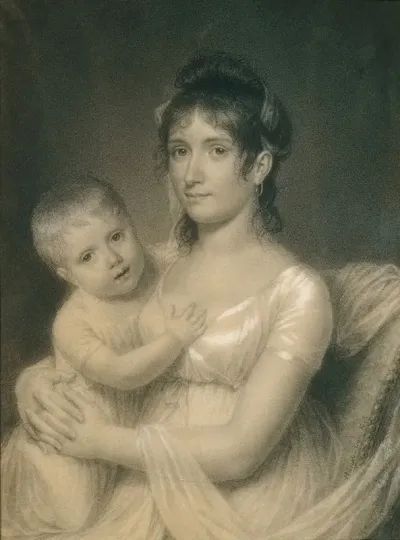 Mrs Daniel Strobel Jr Anna Church Strobel And Her Son George