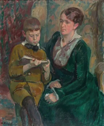 Mrs Esther Cederhvarf With Her Son