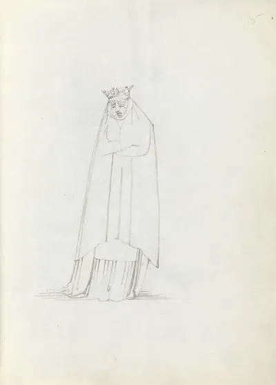 Mrs Siddons Frontal Full Body With Head Looking Down With Arms Folded