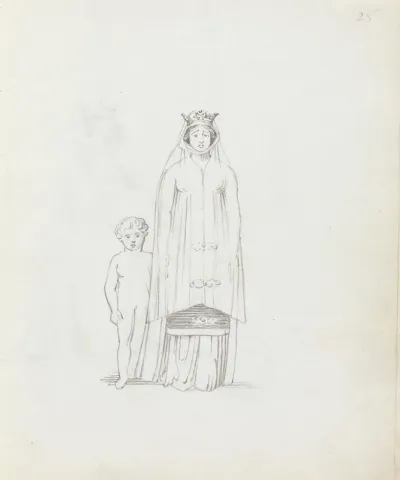 Mrs Siddons With Small Boy Frontal View