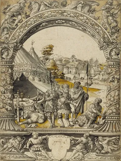 Mucius Scaevola Thrusting His Right Hand Into The Flames Before Lars Porsenna
