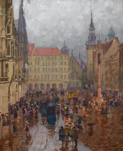 Munchen Marienplatz Und Altes Rathaus