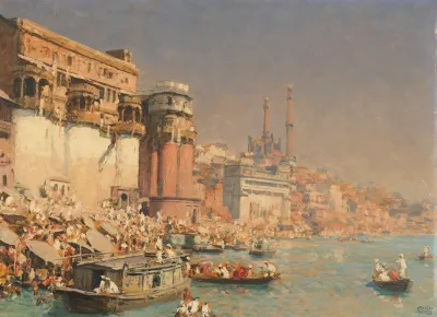 Munshi Ghat In Varanasi On The Ganges India