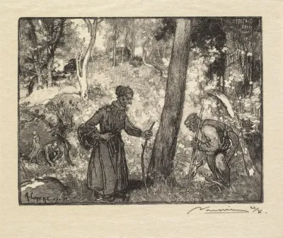Mushroom Hunters At The Rocher Bernard