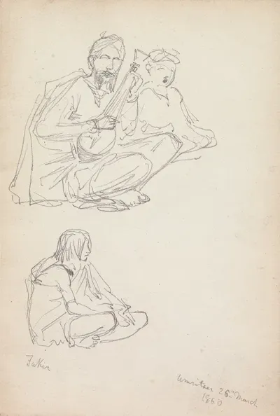Musicians And A Fakir Amritsar 25 March 1860