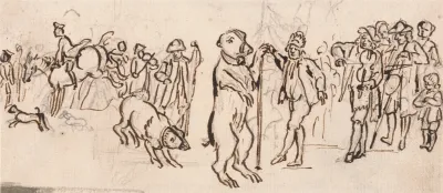 Musicians And A Performing Bear