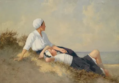 Mutter Und Tochter Am Strand