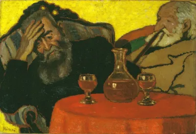 My Father And Piacsek With Red Wine