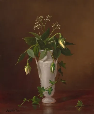 Myosotis And Roses In A Vase