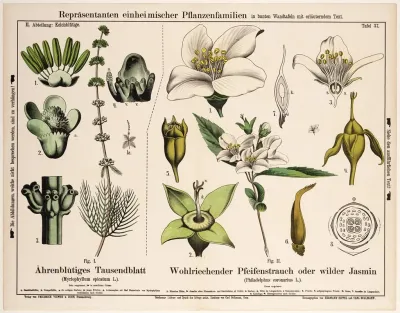 Myriophyllum Spicatum Philadelphus Coronarius Aardvederkruid Gewone Jasmijn