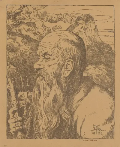 Mystical Wanderer Against The Backdrop Of The Alps