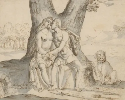 Mythologisches Liebespaar Unter Einem Baum