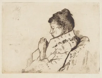 Naaiwerk Vrouw In Profiel