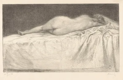 Naakte Vrouw Liggend Op Bed