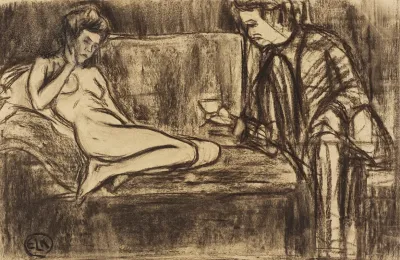 Nacktes Modell Auf Dem Sofa