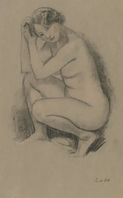 Naked Crouching Girl