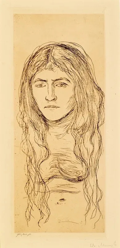 Naked Girl Woman With Long Hair