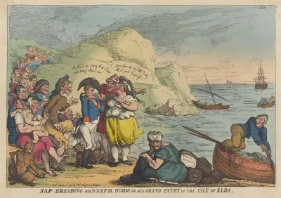 Nap Dreading His Doleful Doom Or His Grand Entry In The Isle Of Elba