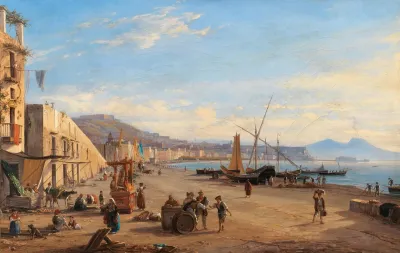 Naples A View Of The Riviera Di Chiaia Seen From Mergellina