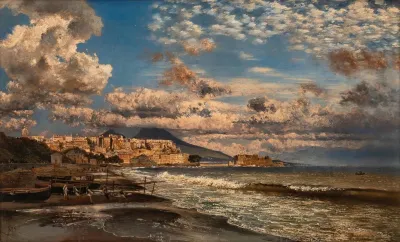 Naples View From The Northwest Over The Bay Of Naples With Vesuvius In The Background