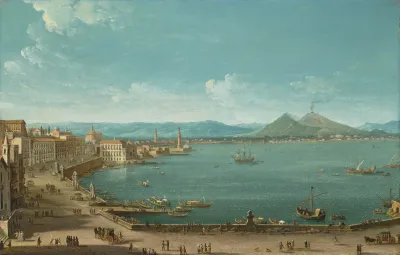 Naples With The Bay Of Santa Lucia And Vesuvius Beyond
