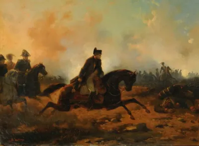 Napoleon Chargeant A Waterloo