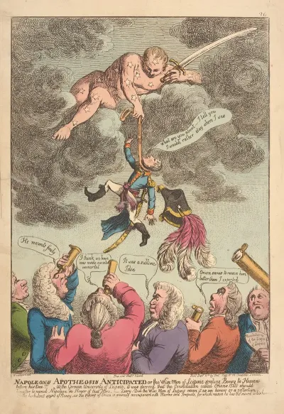 Napoleons Apotheosis Anticipated Or The Wise Men Of Leipsic Sending Boney To Heaven Before His Time