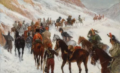 Napoleons Army Traversing Somosierra Pass In The Guadarrama Mountains 1808