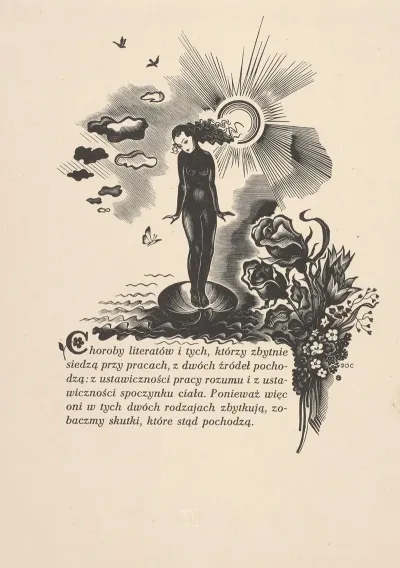 Narodziny Wenus Ilustracja Do Ksiazki Rada Dla Literatow I Sedentariuszow Samuela Augustea Tissota