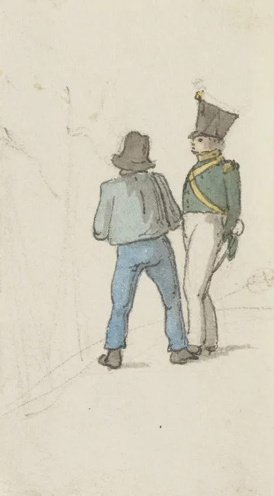 Nassauer Soldat Und Ein Bauer