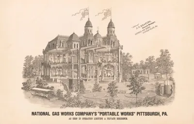 National Gas Works Companys Portable Works Pittsburgh Pa As Seen In Operation Lighting A Private Residence