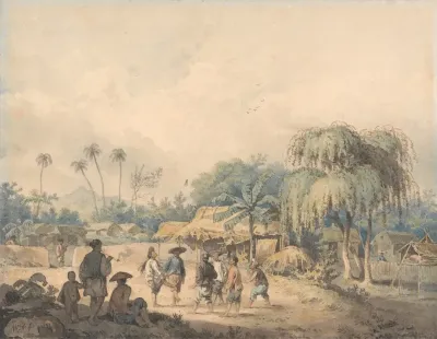 Natives Of Cochin Playing Shuttlecock In China