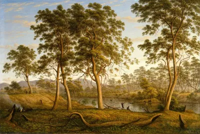 Natives On The Ouse River Van Diemens Land