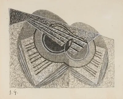 Nature Morte A La Guitare Et Un Livre De Musique