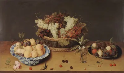 Nature Morte De Fruits Et De Fleurs
