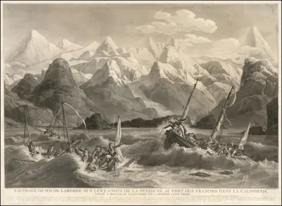 Naufrage De M M De Laborde Sur Les Canots De La Peyrouse Au Port Des Francois Dans La Californie