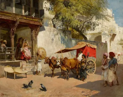 Nautch Girls And Bullock Gharry Ahmedabad Gujarat State India