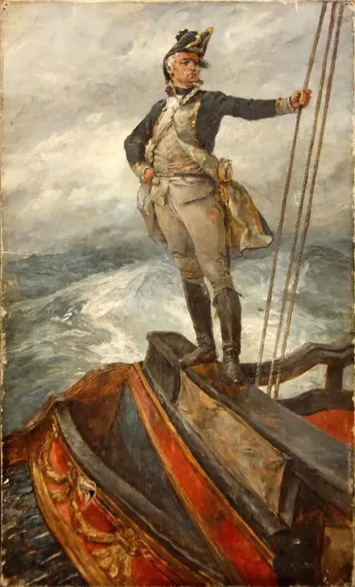 Naval Captain On The Poop Deck Taffrail