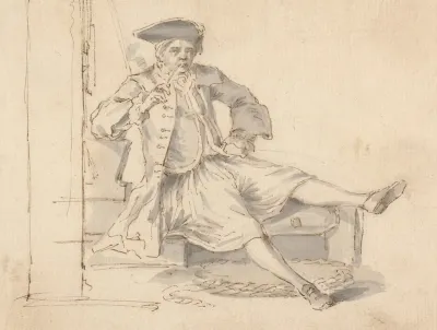 Naval Officer Seated Smoking