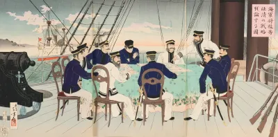 Naval Officers Discussing Battle Strategies For The Subjugation Of China