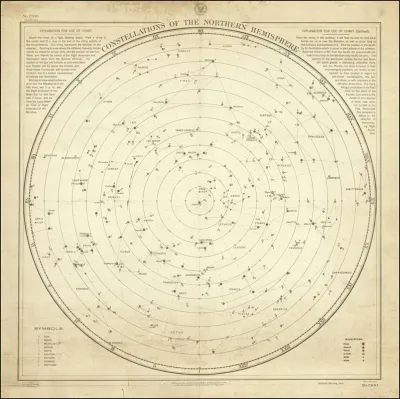 Navigational Celestial Chart Of The Northern Skies