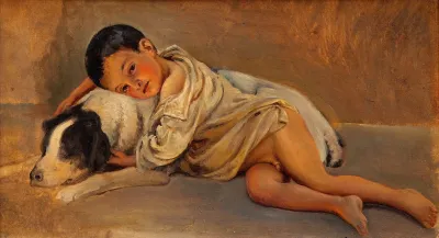 Neapolitan Boy And Dog Study For The Neapolitan Way Of Life