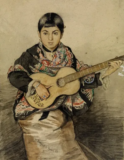 Neapolitan Woman With Guitar