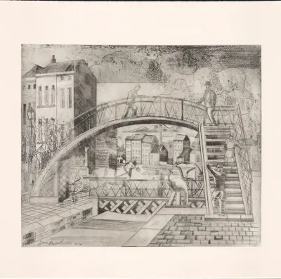 Near A Canal Bridge And Horse
