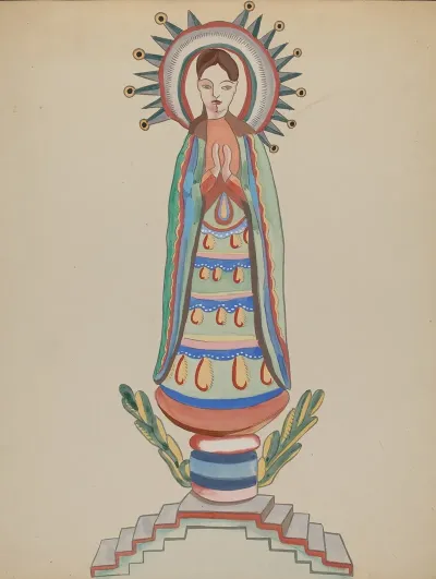 New Mexico Bulto Polychromed Wooden Figure